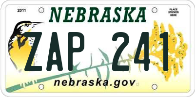 NE license plate ZAP241