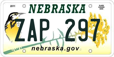 NE license plate ZAP297