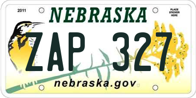 NE license plate ZAP327