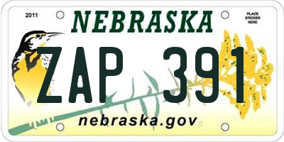 NE license plate ZAP391