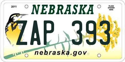 NE license plate ZAP393
