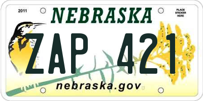 NE license plate ZAP421