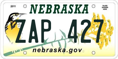 NE license plate ZAP427