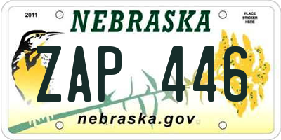 NE license plate ZAP446