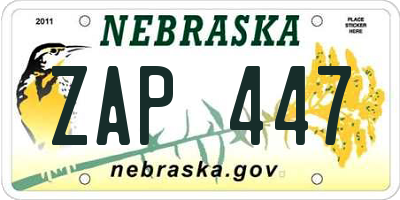NE license plate ZAP447