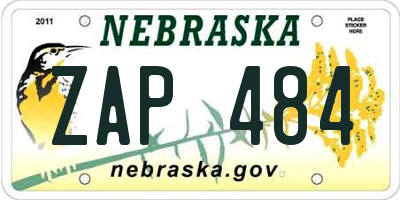 NE license plate ZAP484