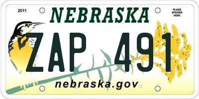 NE license plate ZAP491