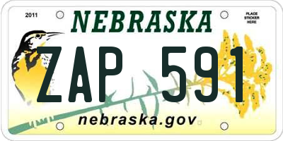 NE license plate ZAP591