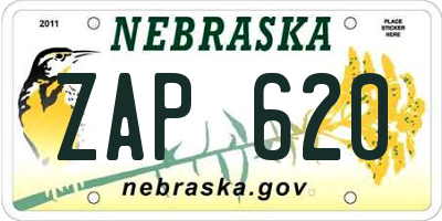 NE license plate ZAP620