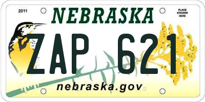 NE license plate ZAP621