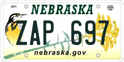 NE license plate ZAP697