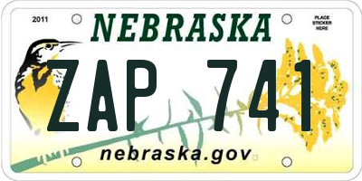 NE license plate ZAP741