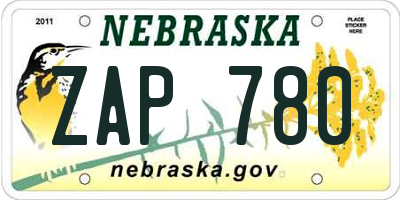 NE license plate ZAP780