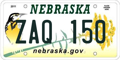 NE license plate ZAQ150