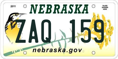 NE license plate ZAQ159