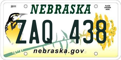 NE license plate ZAQ438