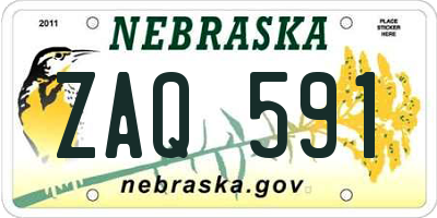 NE license plate ZAQ591