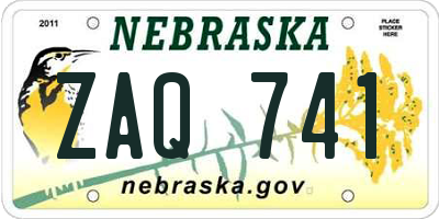 NE license plate ZAQ741