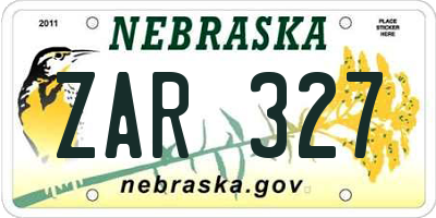 NE license plate ZAR327