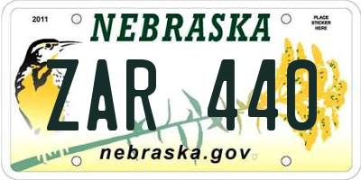 NE license plate ZAR440