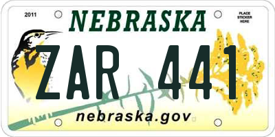 NE license plate ZAR441