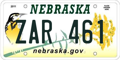 NE license plate ZAR461