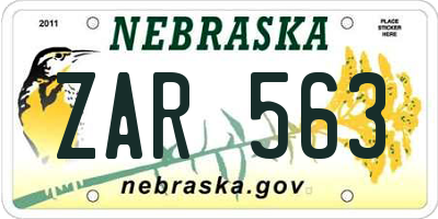 NE license plate ZAR563