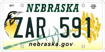 NE license plate ZAR591