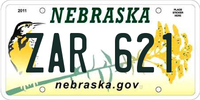 NE license plate ZAR621
