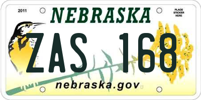NE license plate ZAS168