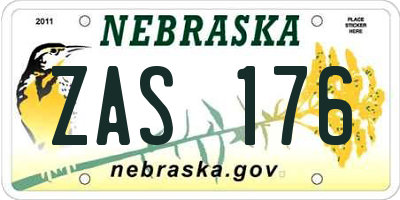 NE license plate ZAS176