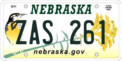 NE license plate ZAS261