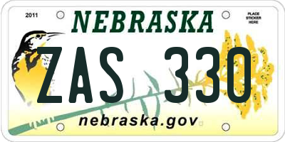 NE license plate ZAS330