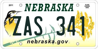 NE license plate ZAS341