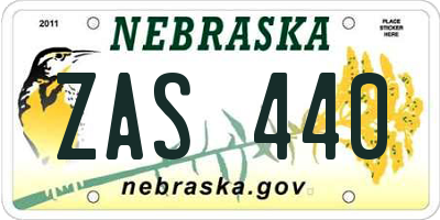 NE license plate ZAS440