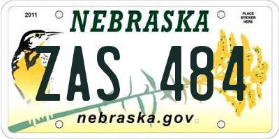 NE license plate ZAS484