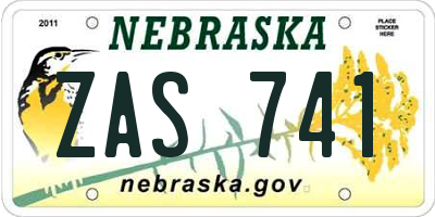 NE license plate ZAS741