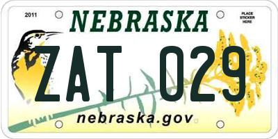 NE license plate ZAT029