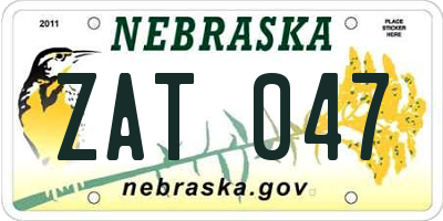 NE license plate ZAT047