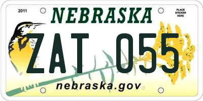 NE license plate ZAT055
