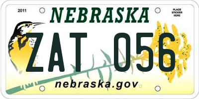 NE license plate ZAT056