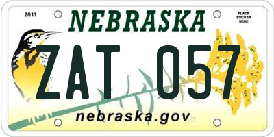 NE license plate ZAT057