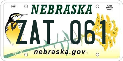 NE license plate ZAT061