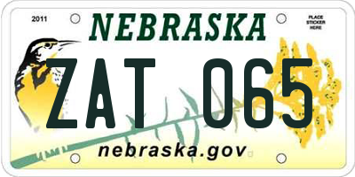 NE license plate ZAT065