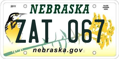 NE license plate ZAT067