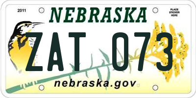 NE license plate ZAT073