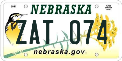 NE license plate ZAT074