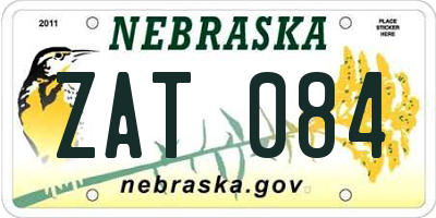 NE license plate ZAT084