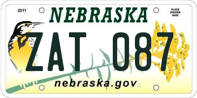 NE license plate ZAT087