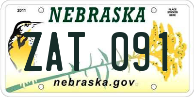 NE license plate ZAT091